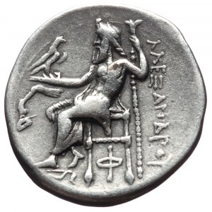 Kingdom of Macedon, Antigonos I Monophthalmos, AR Drachm,(Silver, 4.08 g 18mm), 320-301 BC. In the name and types of Ale