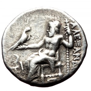 Kingdom of Macedon, Alexander III 'the Great', AR Drachm,(Silver, 4.19 g 16mm), 336-323 BC. Kolophon.