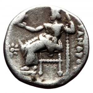 Kingdom of Macedon, Alexander III 'the Great', AR Drachm,(Silver, 4.22 g 15 mm), 336-323 BC. Kolophon.