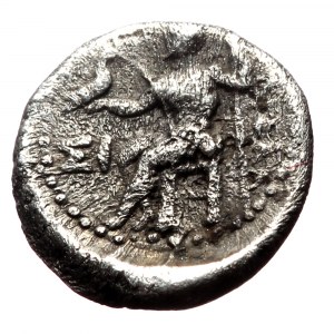 Kingdom of Macedon, Alexander III, the Great, AR Obol,(Silver, 0.57 g 8mm), 336-323 BC, Sidon, struck 333-305 BC.