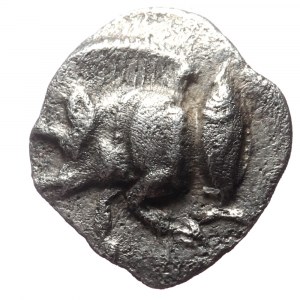 Mysia, Kyzikos, AR Hemiobol, (Silver,0.36 g 9mm), Circa 450-400 BC.