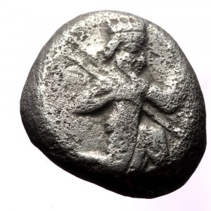 Persia, Achaemenid Empire, AR Siglos, (Silver,5.38 g 16 mm), Time of Darios I to Xerxes II.485-420 BC. Sardes.