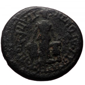 Caria, Trapezopolis. Vespasian. AE. (Bronze, 6.80 g. 21mm.) 69-79 AD. Magistrate, Ti Klaudios Orontes.