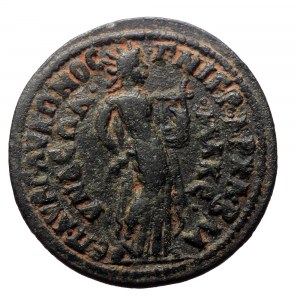 Lydia. Blaundus. Otacilia Severa. AE. (Bronze, 16.57 g. 33 mm.) Reign of Philip I, 244-249 AD. Magistrate, Aurelius Glyk