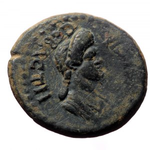 Phrygia. Cibyra. Domitia. AE. (Bronze, 4.18 g. 19 mm.) Reign of Domitian, 81-96 AD. Magistrate, Klau Bias, high priest.
