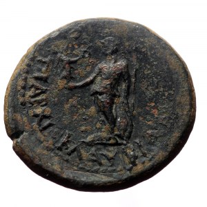 Phrygia. Cibyra. Domitia. AE. (Bronze, 4.18 g. 19 mm.) Reign of Domitian, 81-96 AD. Magistrate, Klau Bias, high priest.