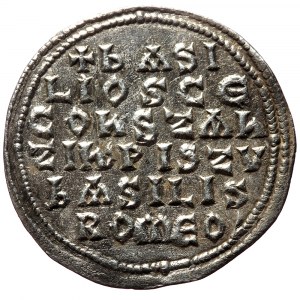 Basil I, Constantinus, AR, Miliarense (Silver, 2.57 g. 23 mm.) 868-879 AD.