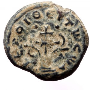 PB Byzantine lead seal of N. bishop (AD 10th century).