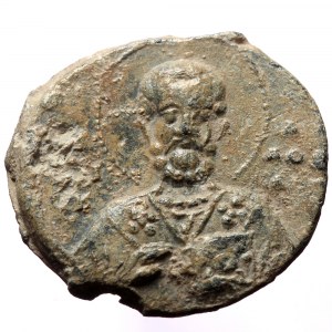 PB Byzantine seal of N., spatharokandidatos and ek prosopou of of the Oxeis (11th century AD).