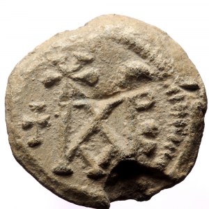 PB Byzantine monogrammatic seal of Mark chartoularios (6th century AD).
