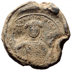 PB Byzantine seal of Constantine IX Monomachos (1042-55).