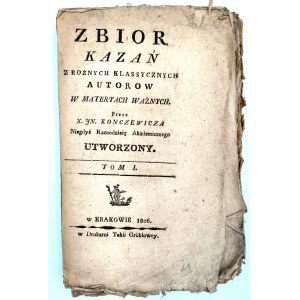 Innocenty Konczewicz - Zbiór Kazań - Kraków 1806