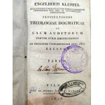 Klupfel E. - Dogmatische Theologie - Vilnius 1818 [ Ex Libris Rev. Jan Scislawski].