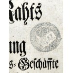 E.E. Rahts - Verordnung (...) - Nariadenie gdanskej rady (...) - Danzig 1753, [Danzig] pečiatka Lublewo