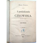 Darwin Charles - O pôvode človeka - Krakov 1874 - prvé vydanie