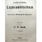 Dr. U Koch - Greek-German Dictionary - Berlin [Ex libris Breslau].