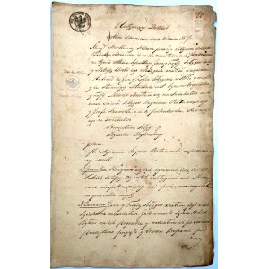 Kráľovský pruský zemský súd - zápisnica - Krotoszyn 1827 - [suchá pečať].
