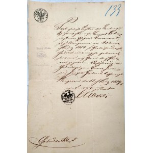 Dokument z pieczęcią Magistrat Miasta Wągrowiec - 1859 rok