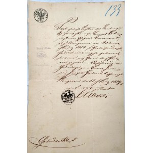 Dokument mit dem Stempel des Magistrats Miasta Wągrowiec - 1859