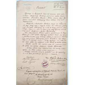 Protokoll - Testament von 1918 - Stempel der Stadtverwaltung von Czyżyny [Krakau].