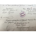 Protokol - závěť z roku 1918 - razítko obce Czyżyny [Krakov].