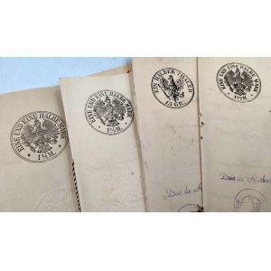 Collection of documents from Lower Silesia - Syców, Wrocław - 19th century [notary stamps].