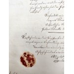 Zbiór dokumentów z Dolnego Śląska - Syców, Wrocław - XIX wiek [pieczęcie notarialne]