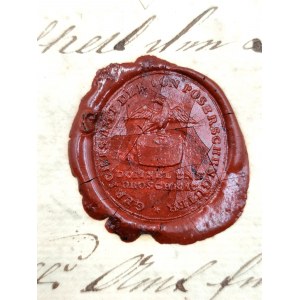 Notarial deed - beautiful wax seal - Droszków and Domasłów - 1838