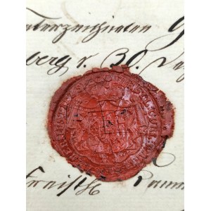 Akt notarialny - Pieczęć lakowa Syców - 1844