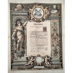 Cech Rzeźników - Dyplom Czeladniczy - Baligród 1889 rok, [litografia artystyczna Klimek Bielitz]