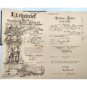Cech holičov a kaderníkov - Učňovský diplom - Rudolstadt 1913 [Holič].