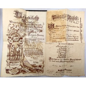 Barber and Wigmakers Guild - Apprentice Diploma - Mersenburg 1903 [Barber].