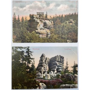 Pair of postcards - Szczeliniec Wielki - Table Mountains circa 1907.