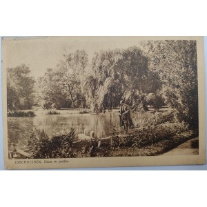 Postcard - Ciechocinek - Pond in the park- ca. 1920r