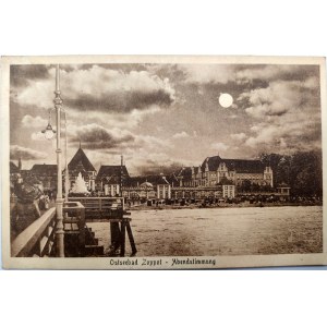 Postkarte - Zoppot - Abend - Osteebad Zoppot - 1924 Freie Stadt Danzig
