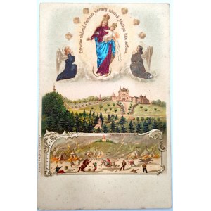 Embosovaná pohľadnica - Olomoucký kláštor - porážka Tatárov [ 1908].