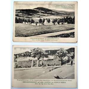 Pair of postcards - war cemeteries of Galicia - World War I