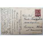 Pohľadnica - Z dobývania Varšavy 1831 - adresovaná manželke kapitána práporu K.O.P.