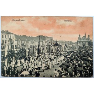 Postkarte - Częstochowa - Prozession, herausgegeben von P. Karpowicz