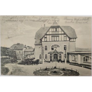 Pocztówka - Kamienna Góra - Sanatorium - Dorożka przed wejściem ok. 1912 rok