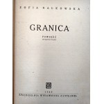 Zofia Nałkowska - Granica - Varšava 1945 - [ Obálku navrhol H. Tomaszewski].