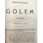 Meyrink G. - Golem - Pierwsze Wydanie - Kraków 1919