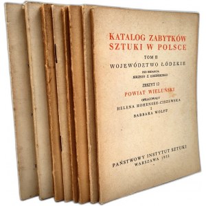 Katalog Zabytków sztuki - Województwo Łódzkie - 9 sešitů, Varšava 1953