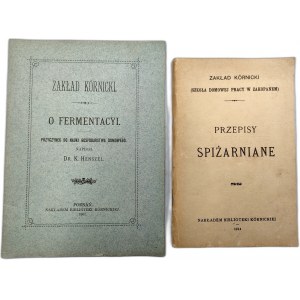 Zakład Kórnicki - O kvasení a receptúrach pre špajze - 1901
