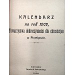 Kalender für 1909 - Piotrków [Werbung für die Brauerei P. Braulinski ].