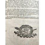 Warsaw leaflet printing - Description of Illuminacy in the city of J.K.M. Warsaw on the occasion of the anniversary of the coronation of Stanislaw August Poniatowski 1789