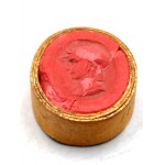 Portrait stamp in red lacquer- 18th century