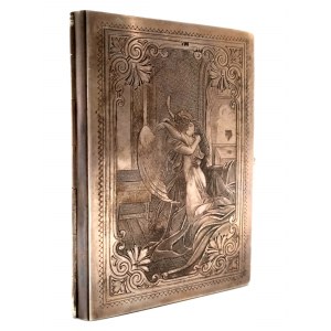 Rosja Carska - Ozdobna srebrna tabakiera w formie książki - XIX wiek