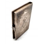 Rosja Carska - Ozdobna srebrna tabakiera w formie książki - XIX wiek