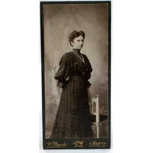 Fotografie aus Pappe - Porträt einer Frau - Kościan - Atelier W. Skąpski